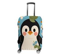 FZQVSGW Housse de bagage pour voyage, imprimé pingouin mignon, housse de bagage tendance, lavable, extensible, protection pour valises de 48 à 81 cm, blanc, XL