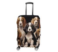 FZQVSGW Housse de bagage pour voyage, motif chiens mignons, housse de bagage, lavable, extensible, protection pour bagages de 48 à 81 cm, blanc, L