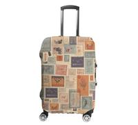 FZQVSGW Housse de bagage pour voyage, papeterie postale, housse de bagage tendance, lavable, extensible, protection pour valises de 48 à 81 cm, blanc, S