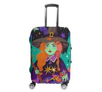 FZQVSGW Housse de bagage pour voyage, sorcière magique, sorcellerie, bohème, tendance, housse de bagage lavable, extensible, protection pour bagages de 48,3 à 81,3 cm, blanc, L