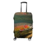 FZQVSGW Housse de bagage pour voyage, truite de ruisseau, pêche à la mouche, housse de bagage tendance, lavable, extensible, protection pour bagages de 48 à 81 cm, blanc, M