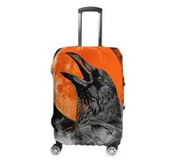 FZQVSGW Housses de valise pour bagages Crow Ouvre sa bouche, housse de bagage tendance, lavable, imperméable, anti-rayures, pour bagages de 48,3 à 81,3 cm, blanc, M