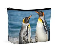 FZQVSGW Petite trousse de maquillage élégante et spacieuse avec fermeture éclair pour rouge à lèvres, trousse de toilette de voyage pour meilleur ami, Pingouin et mer, Taille unique