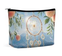 FZQVSGW Petite trousse de maquillage élégante et spacieuse avec motif hiboux sur branches, pochette à fermeture éclair, trousse de toilette de voyage pour meilleur ami, Attrape-rêves Pêche, Taille