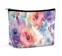 FZQVSGW Petite trousse de maquillage élégante et spacieuse en forme de canard à l'aquarelle - Pochette portable à fermeture éclair - Trousse de toilette de voyage pour meilleur ami, Aquarelle