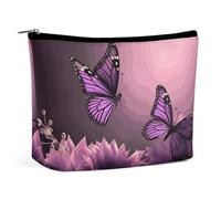 FZQVSGW Petite trousse de maquillage élégante et spacieuse en forme de canard à l'aquarelle - Pochette portable à fermeture éclair - Trousse de toilette de voyage pour meilleur ami, Fleurs 3D et