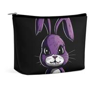 FZQVSGW Petite trousse de maquillage élégante et spacieuse en forme de cœur en forme de pixel, pochette portable à fermeture éclair, trousse de toilette de voyage pour meilleur ami, Lapin en colère