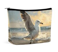 FZQVSGW Petite trousse de maquillage élégante et spacieuse en forme de loutre jouant dans l'eau, trousse de maquillage portable à fermeture éclair, trousse de toilette de voyage pour meilleur ami,