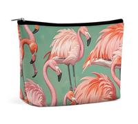 FZQVSGW Petite trousse de maquillage élégante et spacieuse Phoenix avec motif phénix - Poche portable à fermeture éclair - Trousse de toilette de voyage pour meilleur ami, Jolis flamants roses, Taille