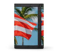 FZQVSGW Porte-monnaie à trois volets avec 8 emplacements pour cartes de crédit et motif phoque du Groenland, Drapeaux Porto Rico Grenouille Palmiers, Taille unique, Moderne