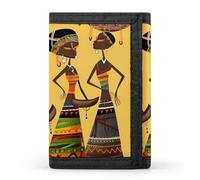 FZQVSGW Porte-monnaie à trois volets avec 8 emplacements pour cartes de crédit Motif tête de cheval Orange, Culture africaine créative, Taille unique, Moderne
