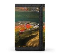 FZQVSGW Porte-monnaie à trois volets avec 8 emplacements pour cartes de crédit Motif tête de cheval Orange, Brook Trout Fly Fishing, Taille unique, Moderne