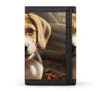 FZQVSGW Porte-monnaie à trois volets en forme de hérisson avec 8 emplacements pour cartes de crédit, Beagle mignon., Taille unique, Moderne