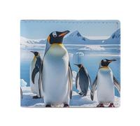 FZQVSGW Portefeuille à deux volets en cuir avec motif chat mignon et charmant, porte-cartes fin et élégant en polyuréthane, petit porte-monnaie, Pingouin Antarctique Ice, Taille unique