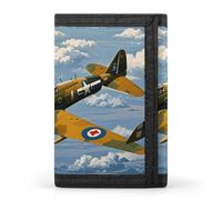 FZQVSGW Portefeuille à trois volets avec 8 emplacements pour cartes de crédit et avion de la Seconde Guerre mondiale, Avion de la Seconde Guerre Mondiale, Taille unique, Moderne