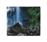FZQVSGW Portefeuille en cuir pour homme - Motif cascade de montagne - Portefeuille à deux volets en polyuréthane - Petit porte-monnaie élégant pour femme, Cascade de montagne pittoresque, Taille