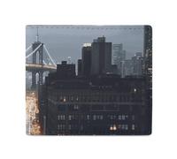 FZQVSGW Portefeuille en cuir pour homme - Motif tigre coloré - Motif coucher de soleil - Portefeuille à deux volets - Porte-cartes de crédit - Petit porte-monnaie élégant pour femme, New York City,