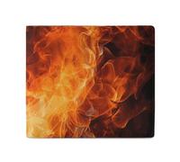 FZQVSGW Portefeuille en cuir pour homme - Rose violette - Portefeuille à deux volets - Porte-cartes en polyuréthane - Petit porte-monnaie élégant pour femme, Flamme rugissante, Taille unique