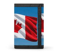 FZQVSGW Portefeuille rétro à trois volets avec 8 emplacements pour cartes de crédit et porte-cartes Motif drapeau du Canada, Drapeau du Canada rétro, Taille unique, Moderne