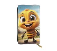 FZQVSLCM Bee Portefeuille en cuir pour femme - Long porte-monnaie ultra fin - Porte-cartes de crédit - Pochette à deux volets