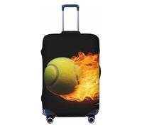 FZQVSLCM Burning Tennis Pictures Housse de bagage de voyage élastique lavable Protection anti-rayures Épaisse pour bagages 45,7 à 81,3 cm, Noir , S