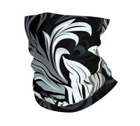 FZQVSLCM Cache-cou - Masque de protection UV - Écharpe respirante et coupe-vent - Motif noir et blanc - Cagoule d'été rafraîchissante - Bandana sans couture pour homme et femme