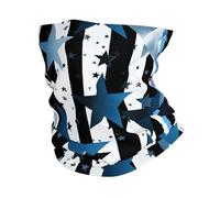 FZQVSLCM Cache-cou - Masque de protection UV - Écharpe respirante et coupe-vent - Rayures bleues noires et blanches et étoiles - Cagoule d'été rafraîchissante - Bandana sans couture pour homme et