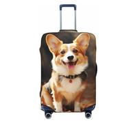 FZQVSLCM Corgi Housse de bagage de voyage pour chien élastique lavable Protection anti-rayures Épais Convient aux bagages 45,7 à 81,3 cm, Noir , M