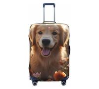 FZQVSLCM Golden Retriever Housse de bagage de voyage élastique lavable anti-rayures épaisse pour bagages de 45,7 à 81,3 cm, noir, M, Noir , M