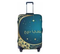 FZQVSLCM Housse de bagage de voyage avec motif croissant de lune et étoiles pour l'Aïd al-Fitr - Élastique et lavable - Anti-rayures - Épais - Convient aux bagages de 45,7 à 81,3 cm, Noir , L