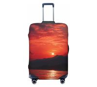 FZQVSLCM Housse de bagage de voyage élastique lavable anti-rayures pour bagages de 45,7 à 81,3 cm - Rouge vif, Noir , XL