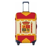 FZQVSLCM Housse de bagage de voyage élastique lavable avec motif drapeau espagnol et anti-rayures pour bagages de 45,7 à 81,3 cm, Noir , S
