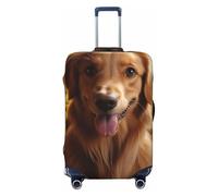 FZQVSLCM Housse de bagage de voyage Golden Retriever - Housse de protection élastique lavable et anti-rayures - Pour bagages de 45,7 à 81,3 cm, Noir , XL
