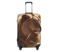 FZQVSLCM Housse de bagage de voyage motif lion de prairie, élastique, lavable, anti-rayures, couverture épaisse pour bagages de 45,7 à 81,3 cm, Noir , XL