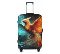 FZQVSLCM Housse de bagage de voyage motif phénix contre le feu et l'eau, élastique, lavable, anti-rayures, housse épaisse pour bagages de 45,7 à 81,3 cm, Noir , M