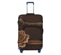 FZQVSLCM Housse de bagage de voyage rose et machine à coudre élastique, lavable, protection anti-rayures épaisse pour bagages de 45,7 à 81,3 cm, Noir , M