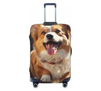 FZQVSLCM Housse de protection élastique lavable et anti-rayures pour bagages de 45,7 à 81,3 cm Motif chien Corgi, Noir , L