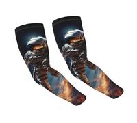 FZQVSLCM Manchons de bras astronaute volant dans l'espace - Manches de protection solaire rafraîchissantes avec trou pour le pouce - Manchon solaire pour homme et femme