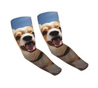 FZQVSLCM Manchons de bras de course Corgi - Protection solaire - Avec trou pour le pouce - Pour homme et femme