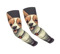 FZQVSLCM Manchons de protection solaire avec trou pour le pouce - Motif chien corgi - Pour homme et femme