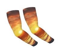FZQVSLCM Manchons de protection solaire avec trou pour le pouce - Motif phare de mer au coucher du soleil - Pour homme et femme