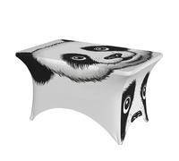 FZQVSLCM Nappe de table rectangulaire de 1,2 m pour tables rectangulaires - Imperméable et infroissable - En élasthanne - Motif visage de panda animé - Nappe extensible et résistante pour fête
