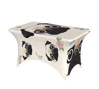 FZQVSLCM Nappe de table rectangulaire de 1,2 m pour tables rectangulaires, imperméable, infroissable, en élasthanne, nappe de table en forme de carlin, nappe extensible très résistante pour fête