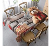 FZQVSLCM Nappe imperméable pour tables rectangulaires, motif ours mignon, cadeau de Saint-Valentin, nappe de table de salle à manger en tissu robuste pour intérieur et extérieur, 140 x 89 cm