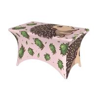 FZQVSLCM Nappe rectangulaire de 1,2 m pour tables rectangulaires imperméable et infroissable en élasthanne, nappe de table en forme de hérisson de dessin animé, nappe extensible et résistante pour