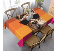 FZQVSLCM Nappes pour tables rectangulaires - Nappe imperméable et infroissable en tissu robuste pour intérieur et extérieur - 140 x 89 cm - Camel portant des lunettes de soleil