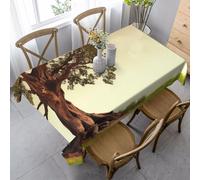 FZQVSLCM Nappes pour tables rectangulaires - Nappe imperméable - Motif arbre avec paysage de branches - Nappe de table de salle à manger en tissu robuste pour intérieur et extérieur - 140 x 89 cm