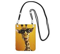 FZQVSLCM Petit sac à bandoulière pour femme - Sac à main étanche pour téléphone portable - Girafe portant des lunettes - Sac banane