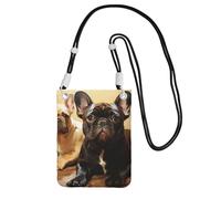 FZQVSLCM Petit sac à bandoulière pour femme - Sac à main étanche pour téléphone portable - Joli bouledogue français - Portefeuille graphique