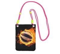 FZQVSLCM Petit sac à bandoulière pour femme - Sac à main étanche pour téléphone portable - Sac pour téléphone portable - Pour brûler des photos de volley-ball - Sac banane - Fuchusia, taille unique